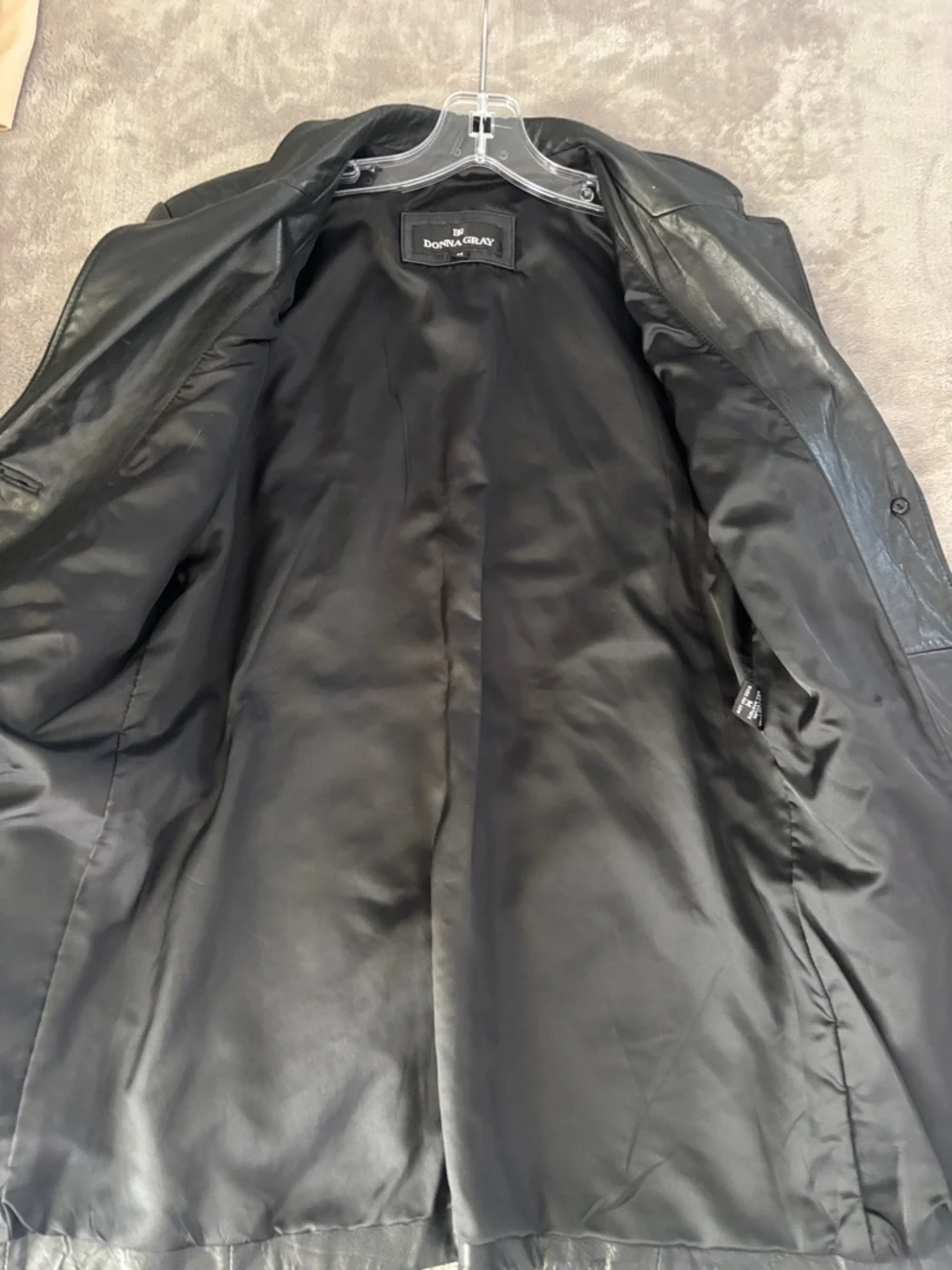 Donna Gray 90’s Black Leather Y2K Classic  Women’s Jacket Size M - Picture 6 of 12